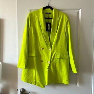 Pretty Little Thing - Lime Green Blazer Dress Size 12